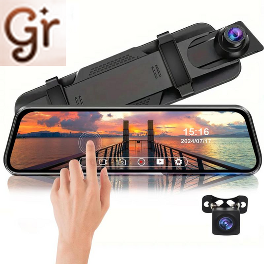 1080P HD Rearview Camera Car DVR, 1 Count 10" Full Touch Dual Dash Cam Camera with 32GB Memory Card, Front Rear Video Recorder, Car Dual Lens DVR